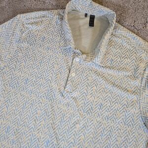 Adidas Ultimate365 Jacquard Semi‎ Blue Burst Shirt Mens 2XL Polo